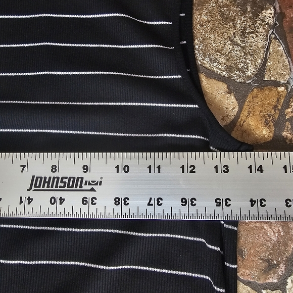 NWT Paige Danisha Black & Silver Ribbed Striped Midi Dress, Size XS - Picture 11 of 12